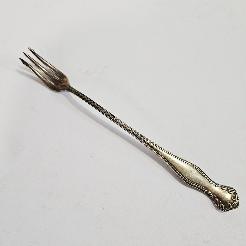 Antique William Adams Eaton Silver Plated Long Olive Pickle Cocktail Fork